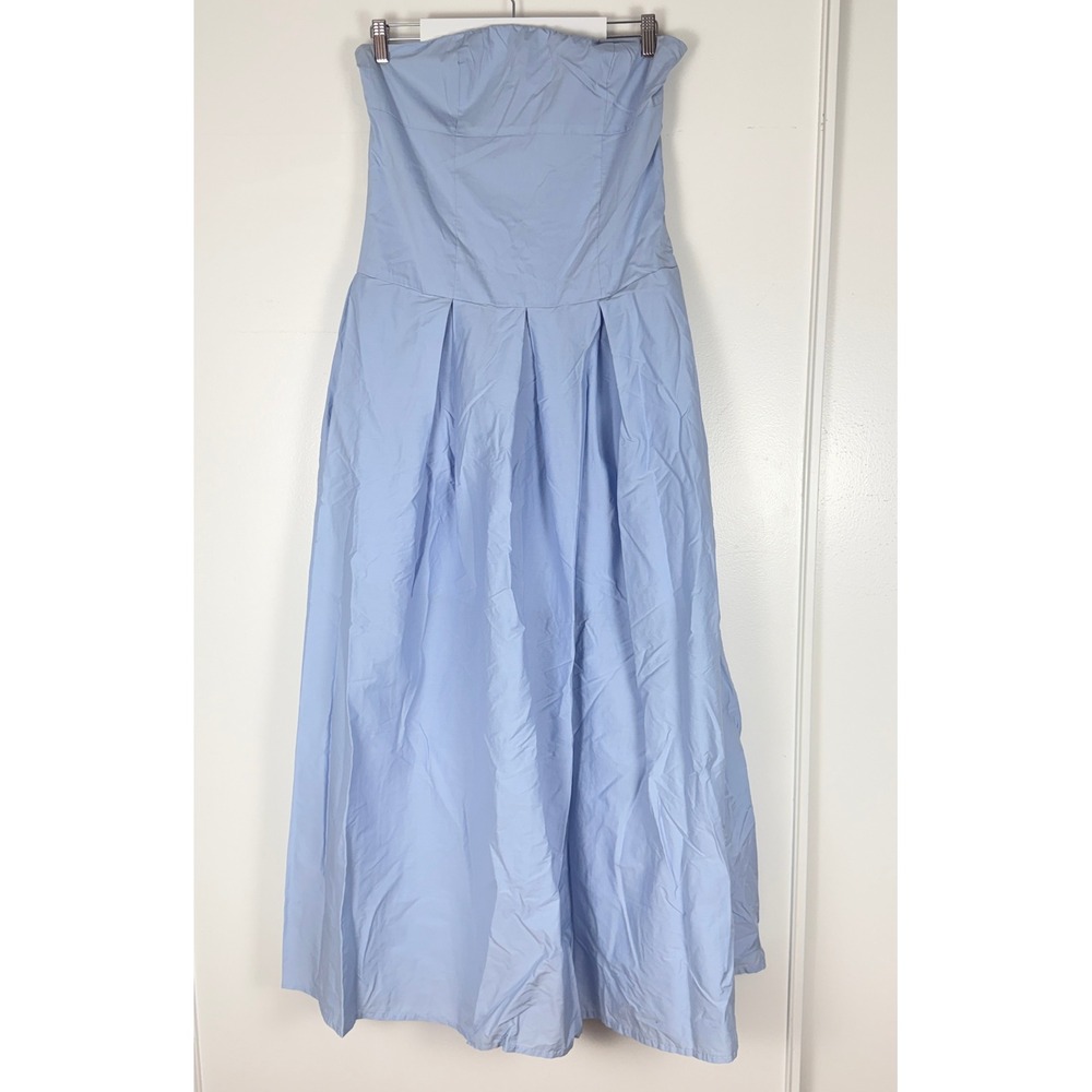Fashion Nova Strapless Maxi Dress Women XL Light Blue Cottagecore Coastal Summer